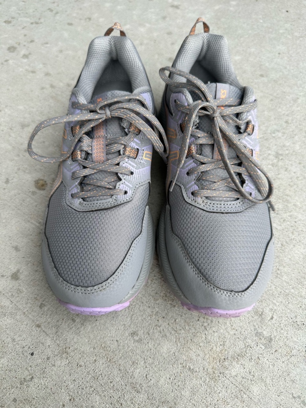 ASICS Women's Gel Venture 9 Grey Walking Shoes with Lavender Accents - Picture 4 of 11